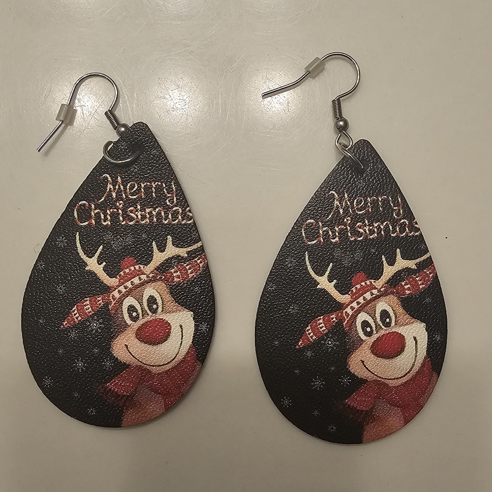 Merry Christmas Reindeer Earrings
